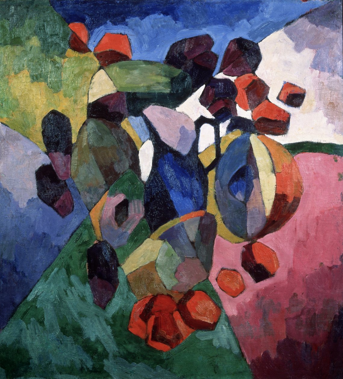 Blauwe kan en fruit door Aristarkh Vasilievic Lentulov