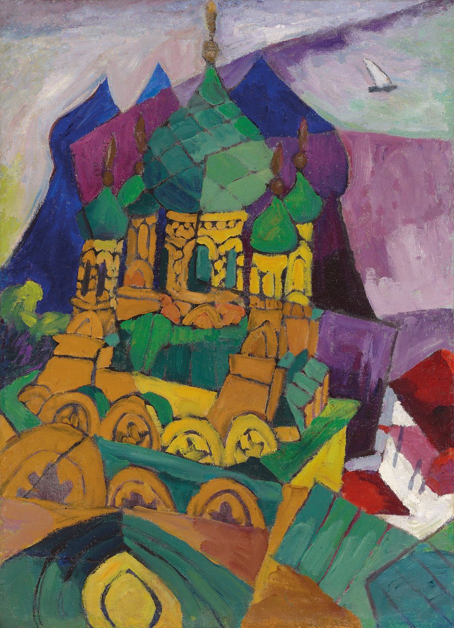 Kerk in Alupka door Aristarkh Vasilievic Lentulov