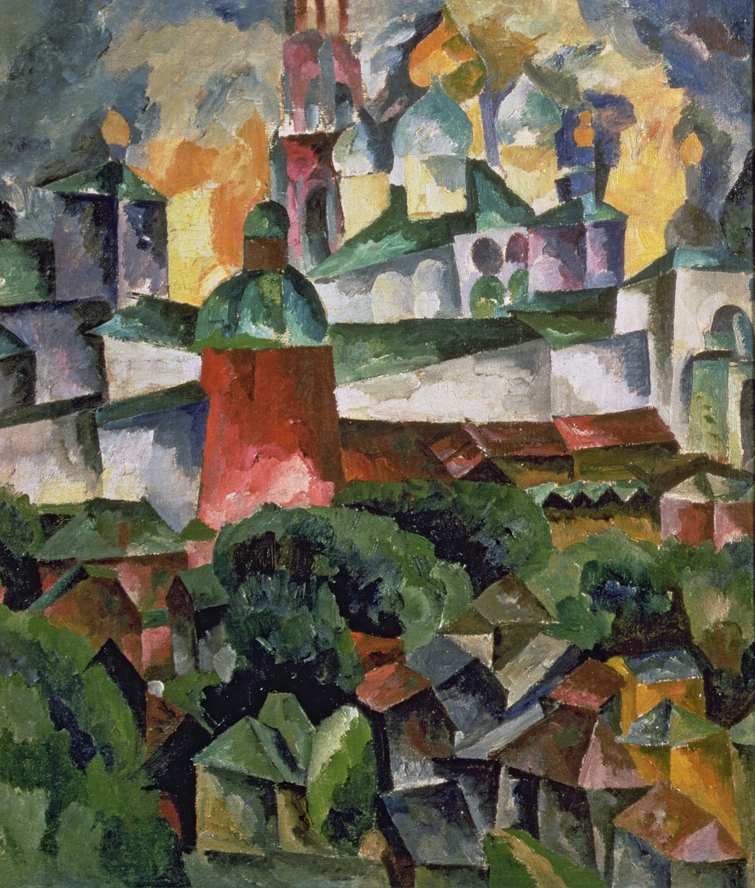 Landschap bij Troize-Sergiev door Aristarkh Vasilievic Lentulov