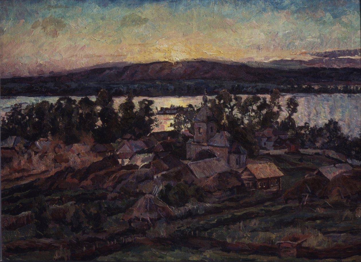 Zonsondergang, 1928 door Aristarkh Vasilievic Lentulov