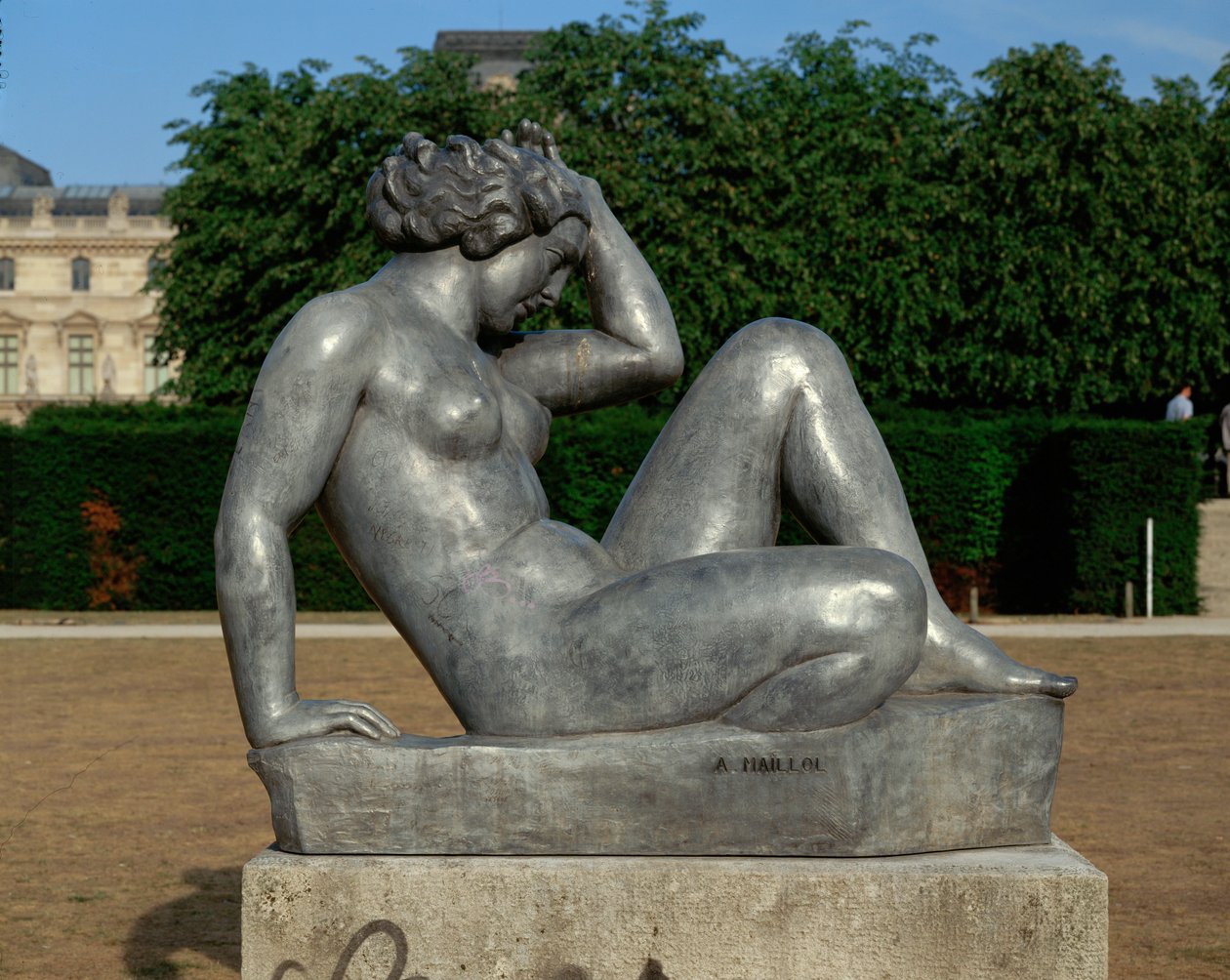 Zittend naakt. Brons ... (brons) door Aristide Maillol