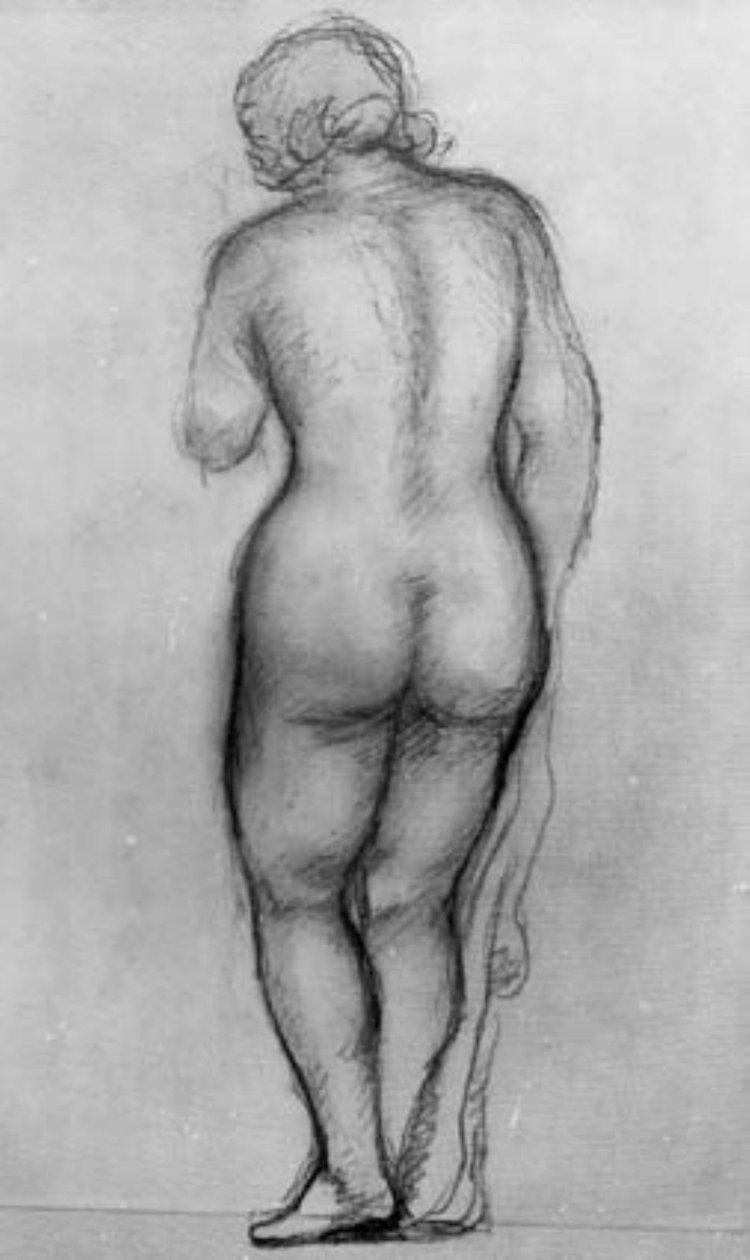 Staand vrouwelijk model, gezien van achteren door Aristide Maillol
