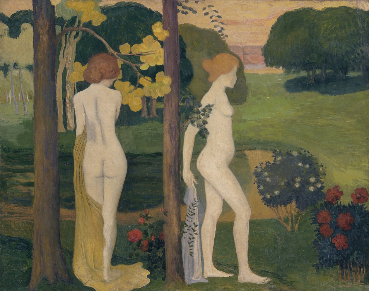 Twee naakten in een landschap door Aristide Maillol