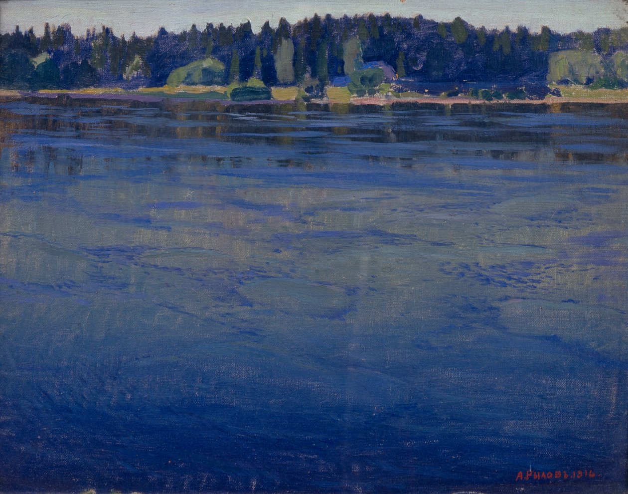 Neva, 1916 door Arkadij Aleksandrovic Rylov