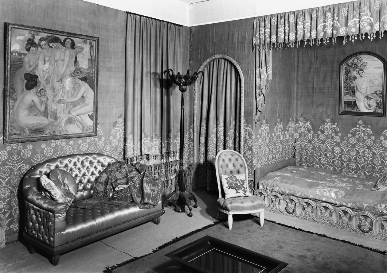 Slaapkamer van Jeanne Lanvin (1867-1946) c.1920-25 door Armand Albert Rateau
