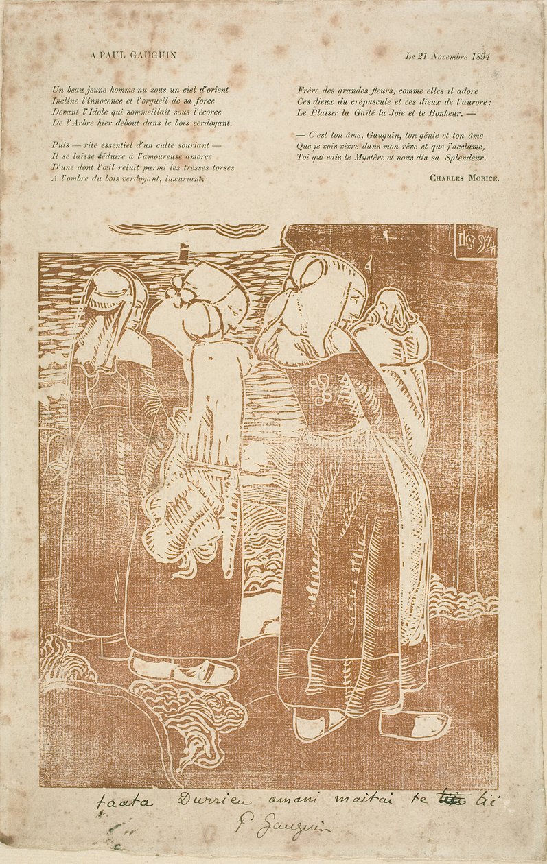 Drie Bretonse vrouwen met baby