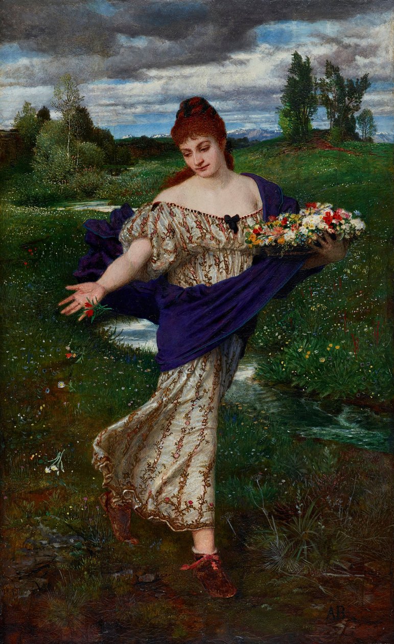 Flora, bloemen strooiend door Arnold Böcklin