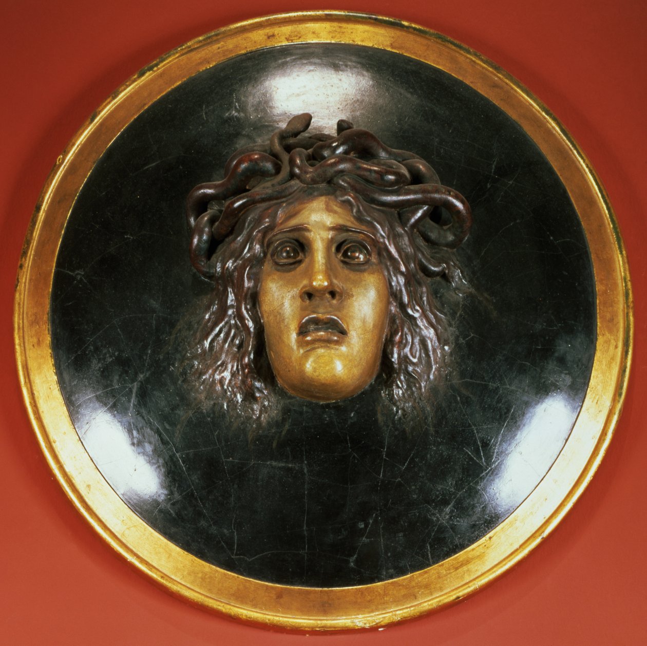 Medusa schild (geschilderd pleisterreliëf) door Arnold Böcklin
