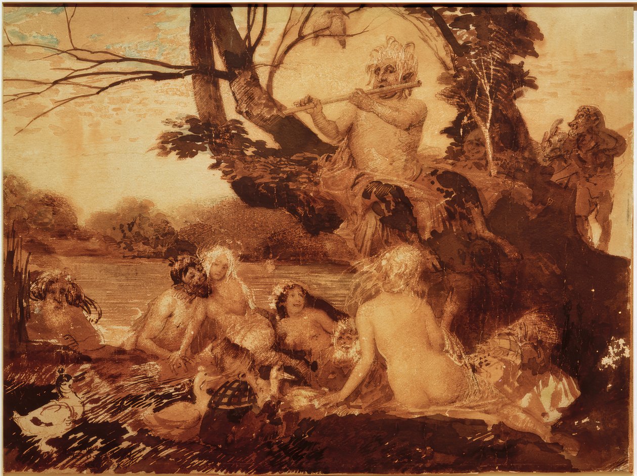 Nimfen en saters door Arnold Böcklin