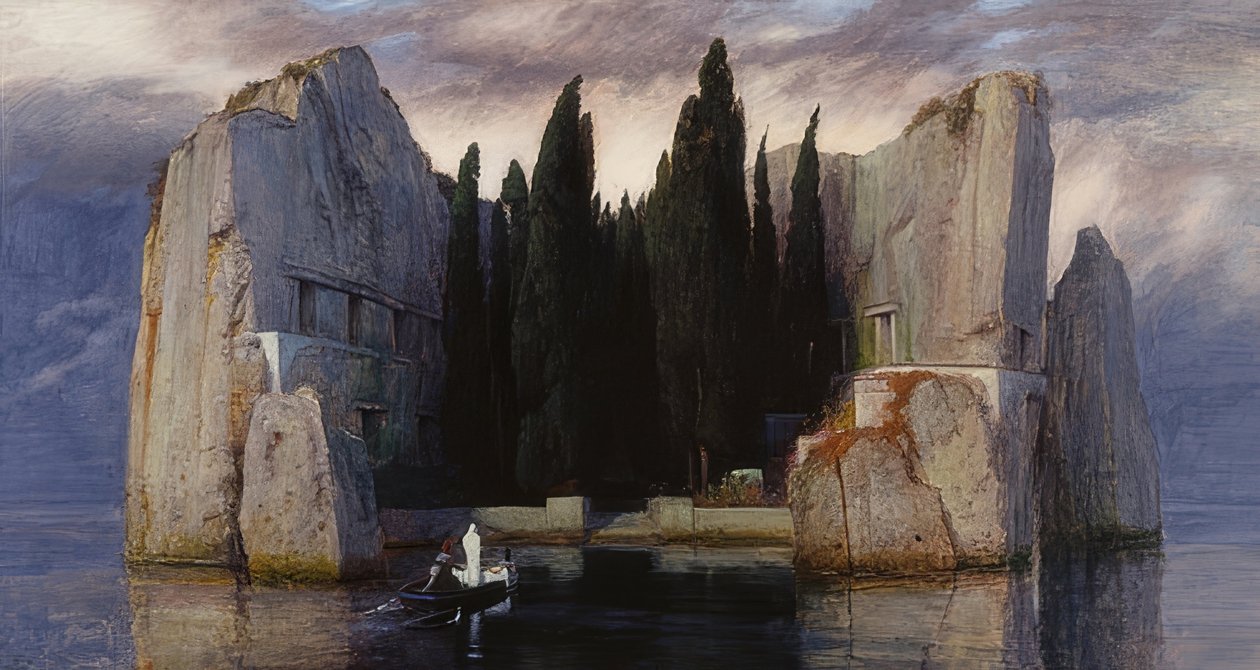 Het eiland van de doden. 1883 (derde versie van vijf) door Arnold Böcklin