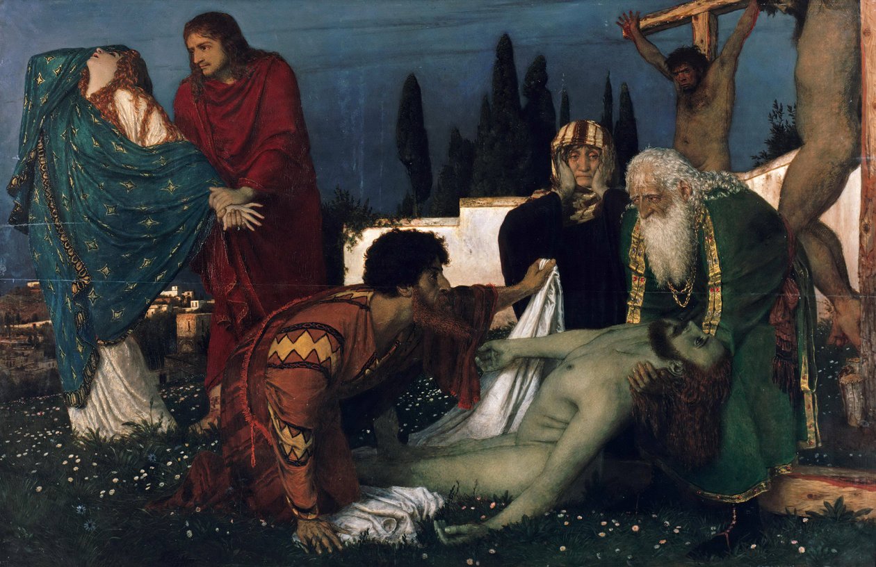 Duits: Beweinung unter dem Kreuz De afzetting






















" door Arnold Böcklin