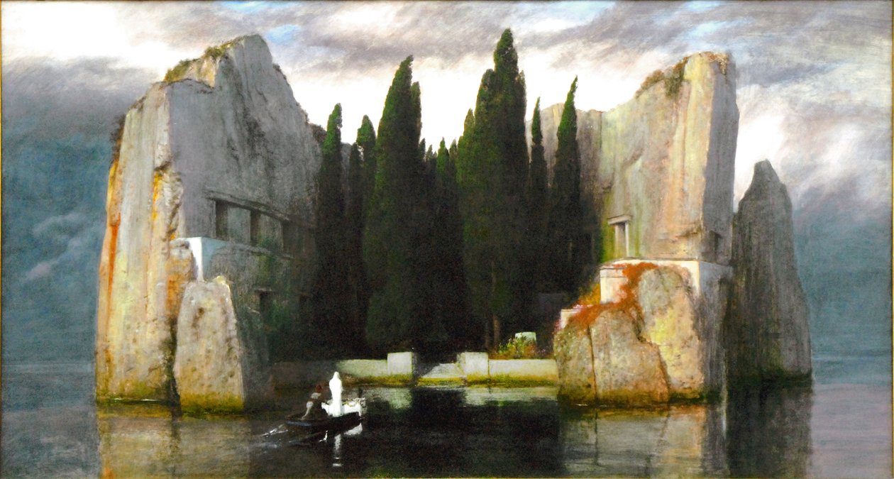 Duits: Die Toteninsel Eiland van de Doden door Arnold Böcklin
