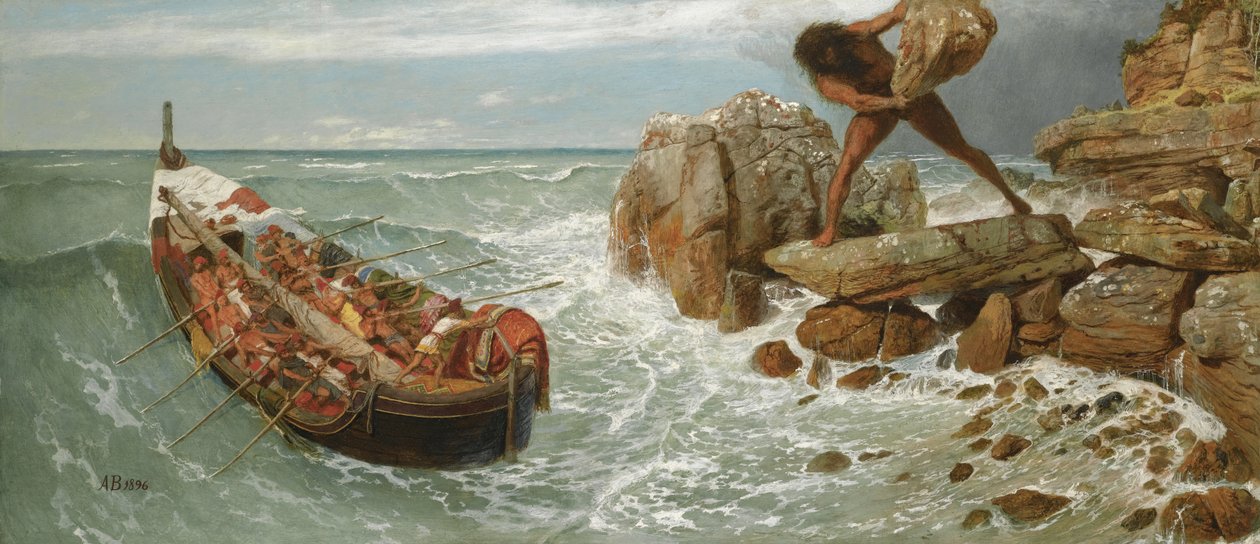 Odysseus en Polyphemus, 1896 door Arnold Böcklin
