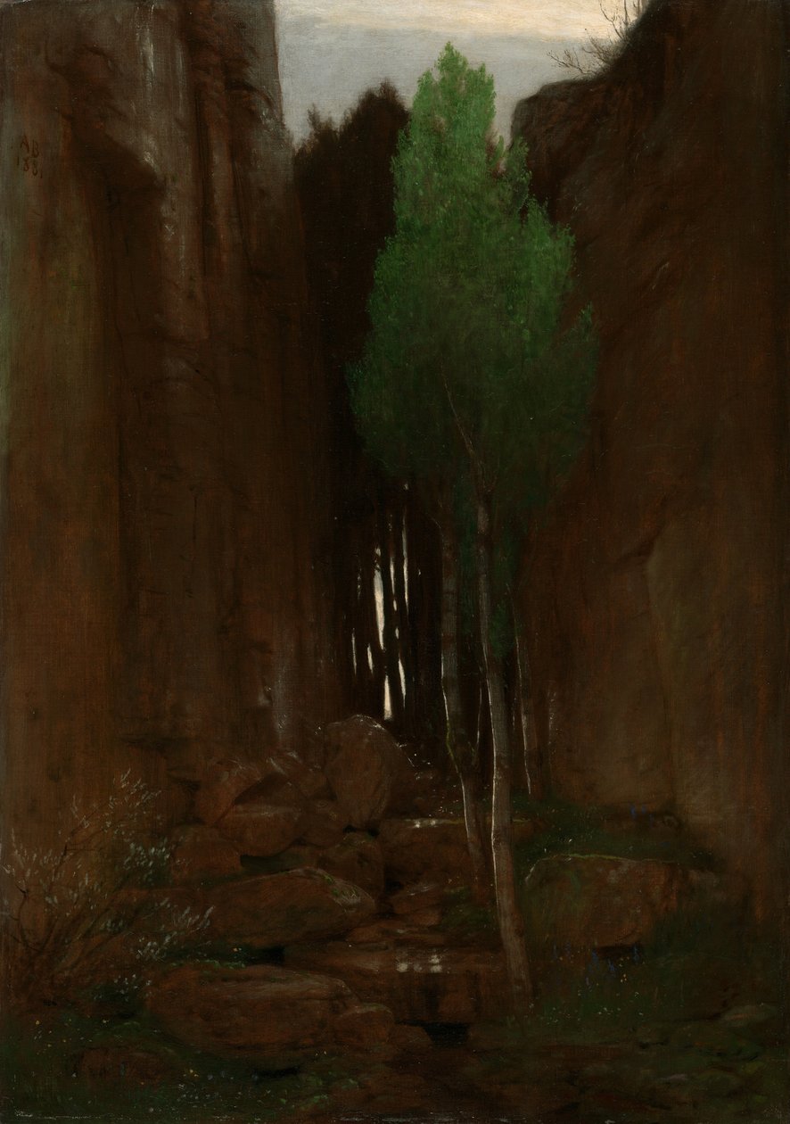 Lente in een nauwe kloof, 1881 door Arnold Böcklin