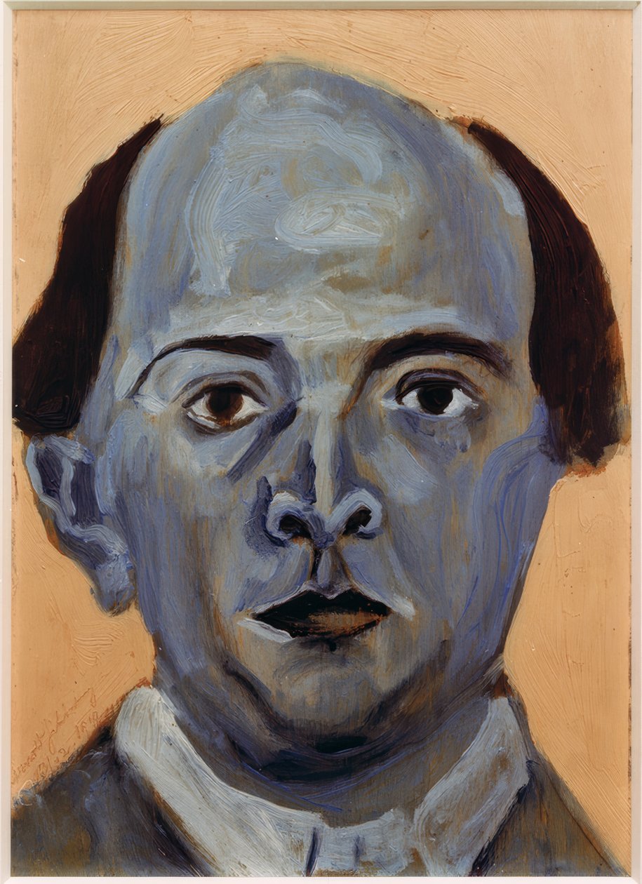 Blauw zelfportret door Arnold Schönberg