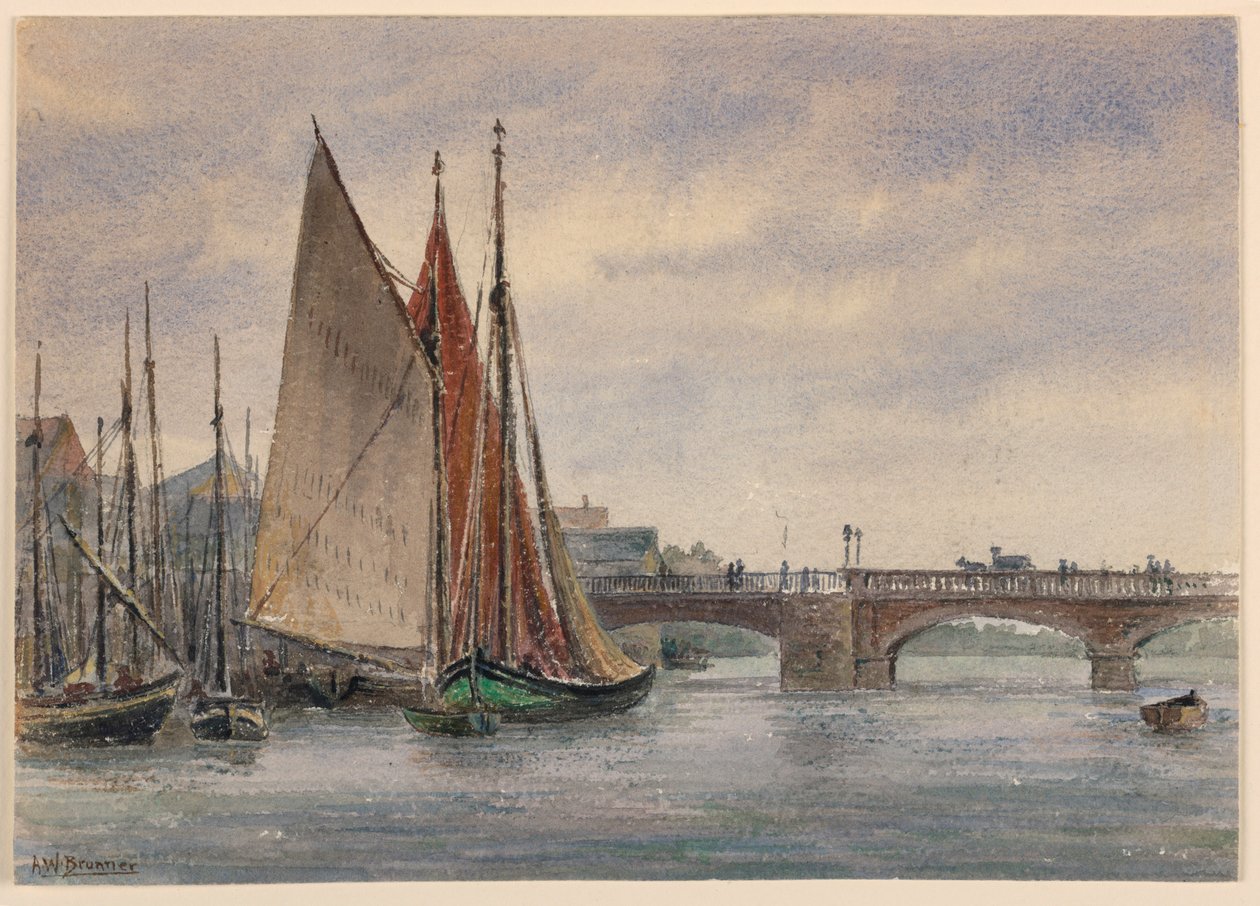 Boten in Trouville door Arnold William Brunner
