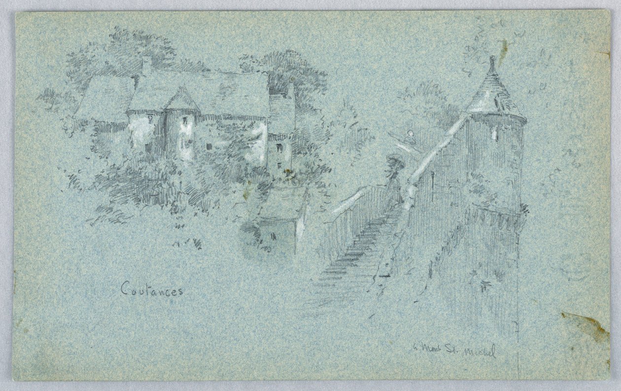 Coutance en Mont St. Michel door Arnold William Brunner