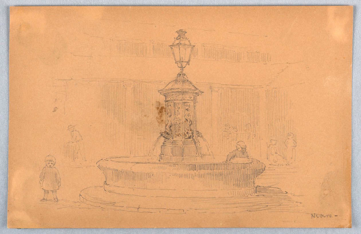 Fontein in Nevers door Arnold William Brunner