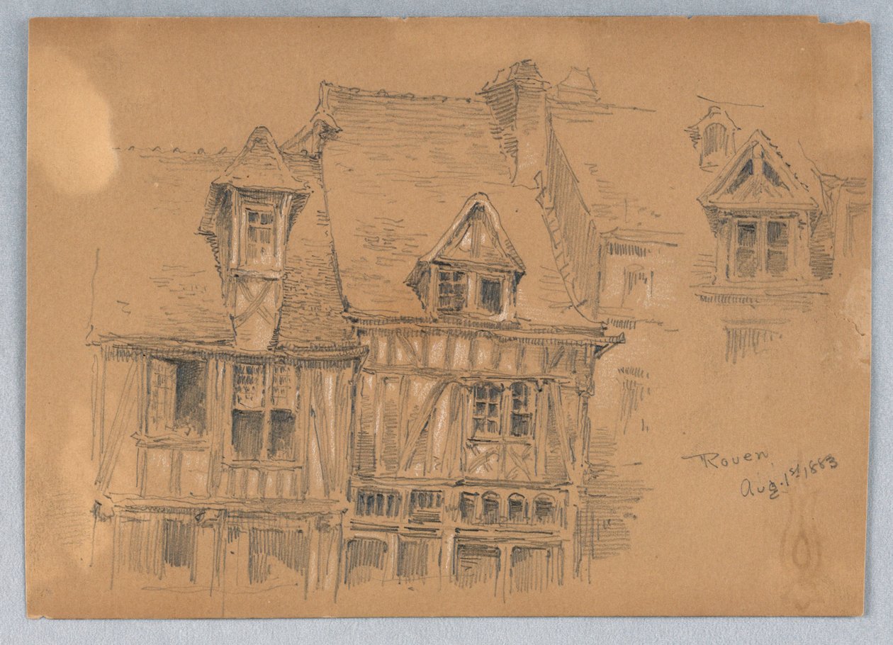 Huizen in Rouen door Arnold William Brunner