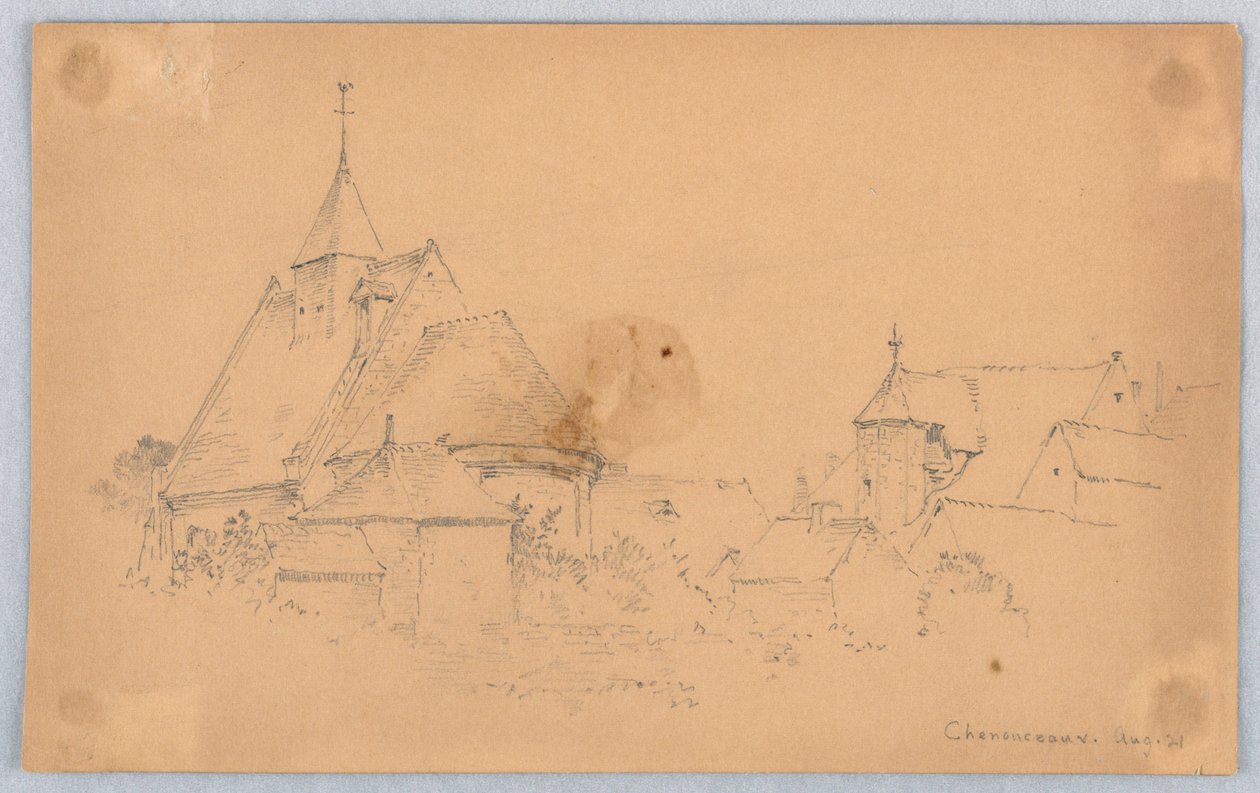 Schets van Chenonceaux door Arnold William Brunner