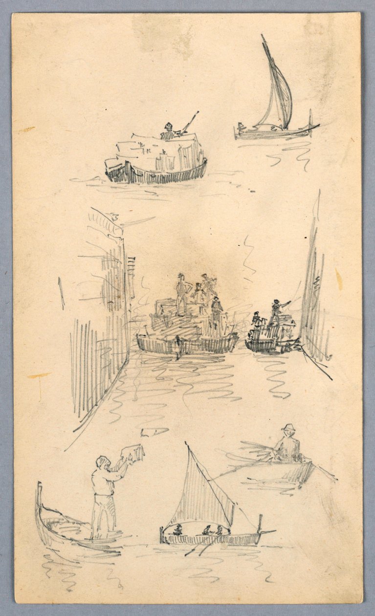 Schetsen van boten door Arnold William Brunner