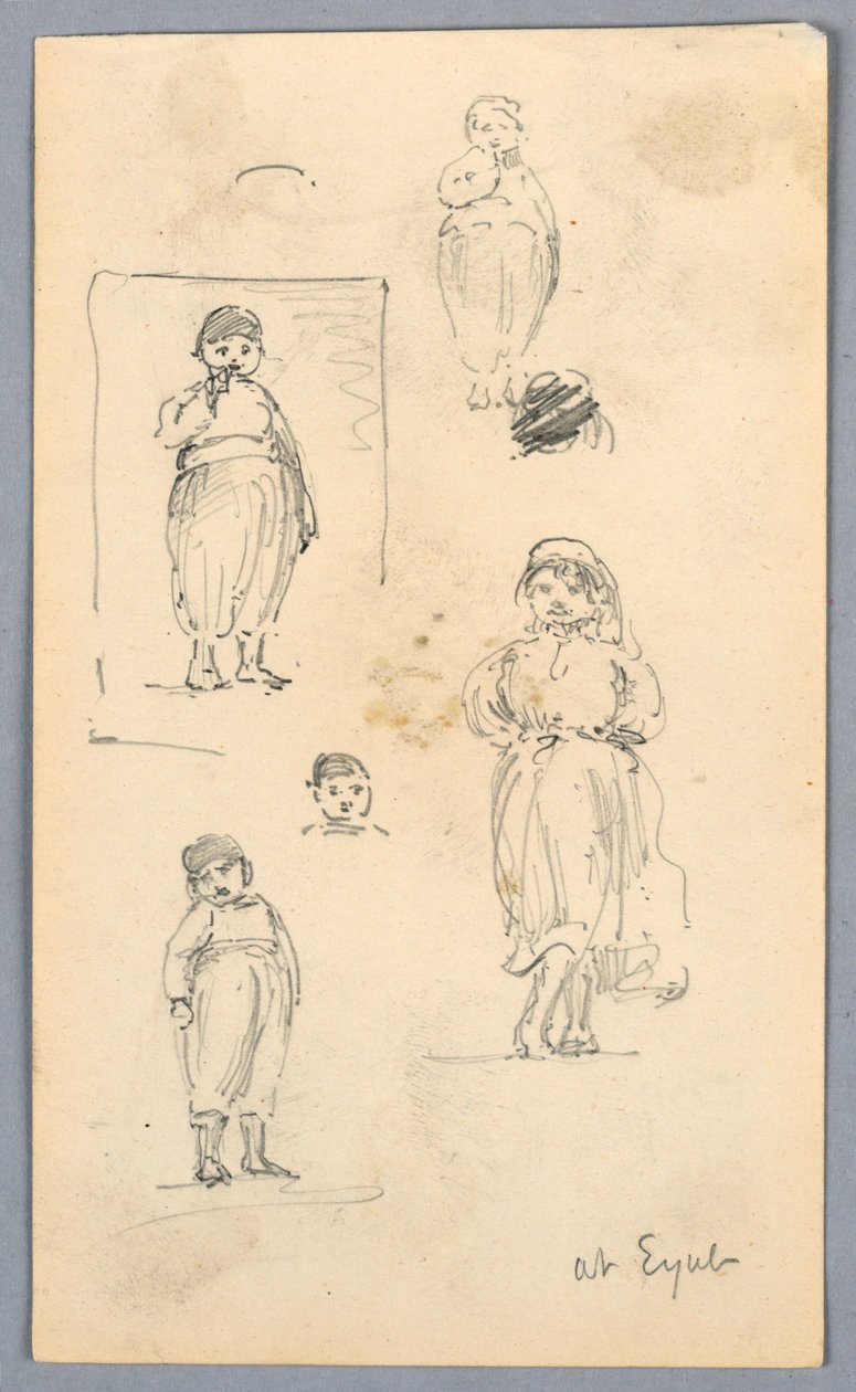 Schetsen van kinderen in Eyub door Arnold William Brunner