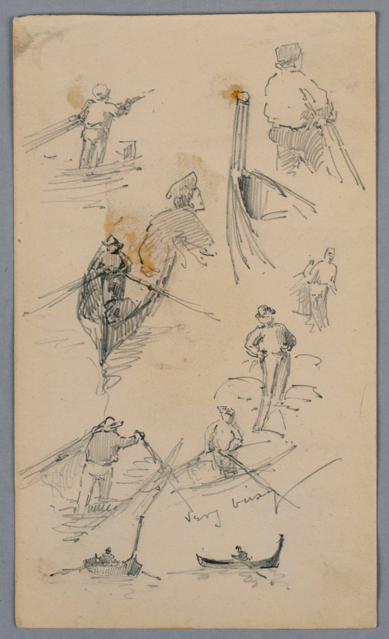 Schetsen van Figuren op Boten door Arnold William Brunner