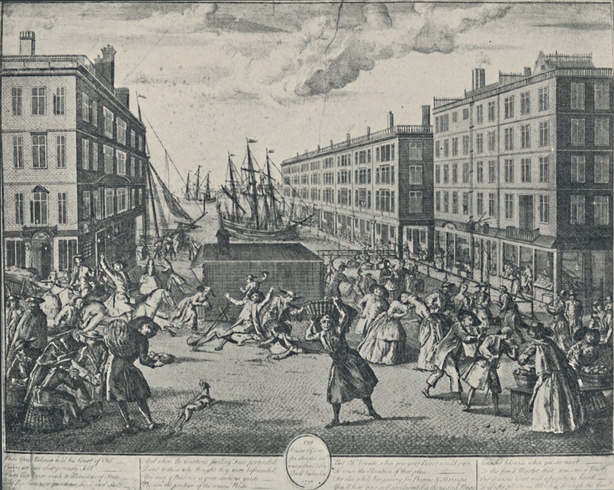 De humor van Billingsgate, 1736 door Arnoldus van Haecken
