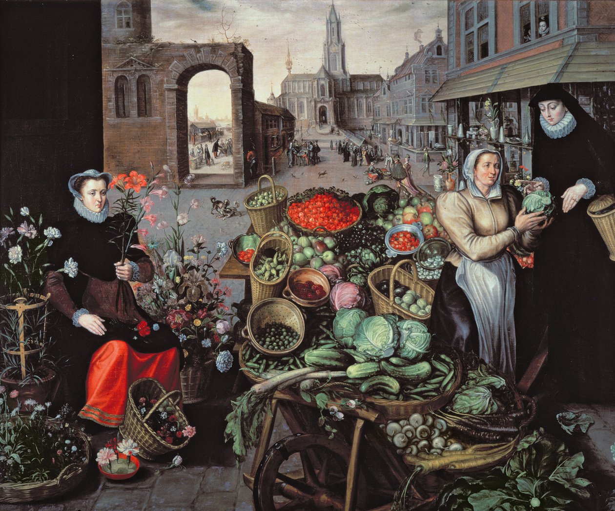 Groente- en Bloemenmarkt door Arnout de Muyser