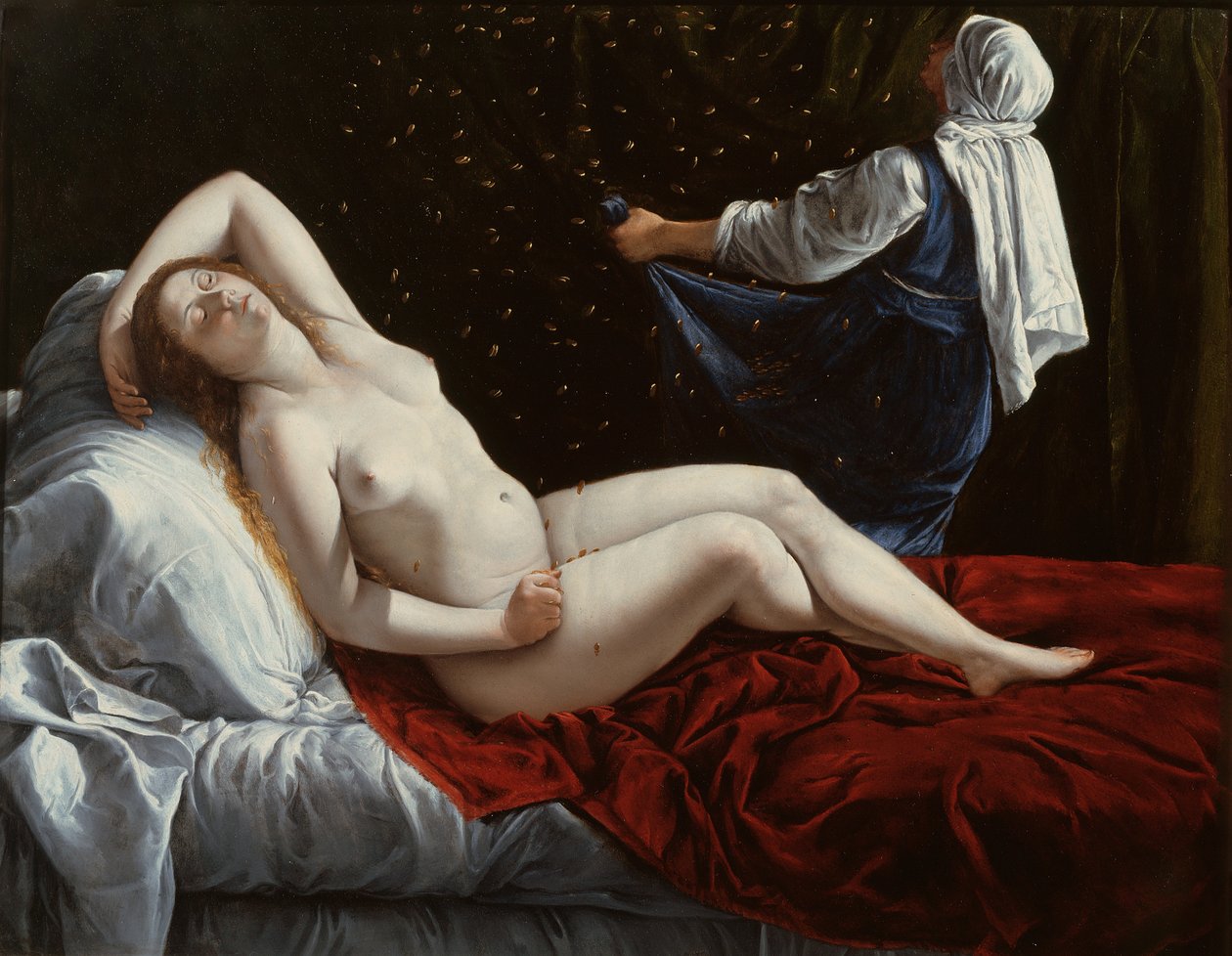 Danaë, ca.1612 (olieverf op koper) door Artemisia Gentileschi