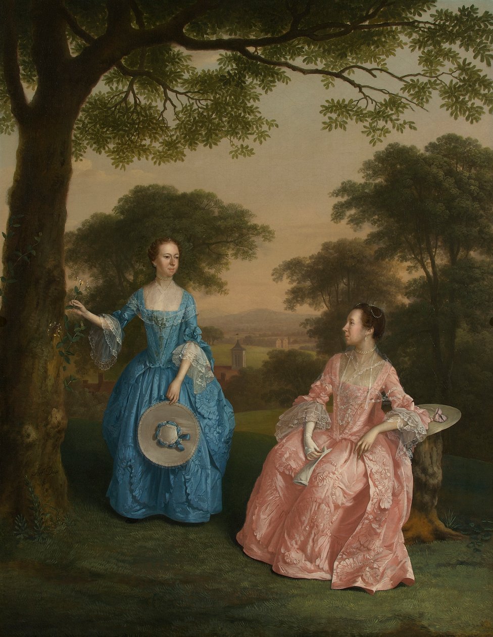 Alicia en Jane Clarke, ca. 1758 door Arthur Devis