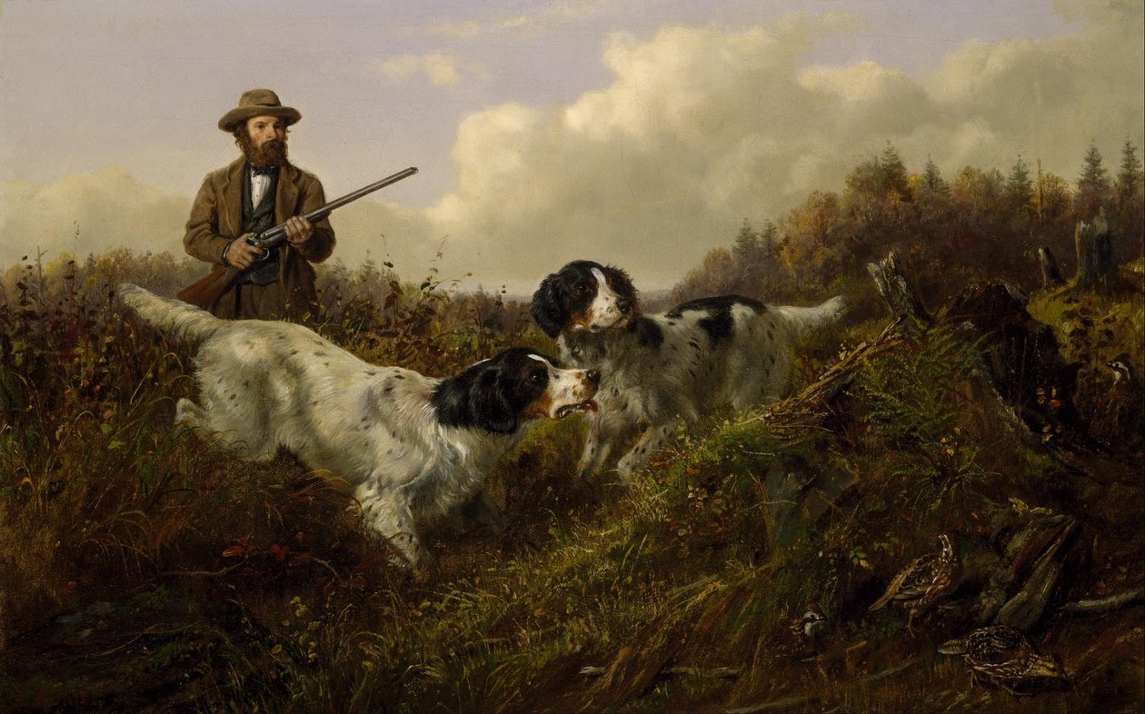 Opvliegende Korhoenders, Long Lake, Hamilton County, New York door Arthur Fitzwilliam Tait