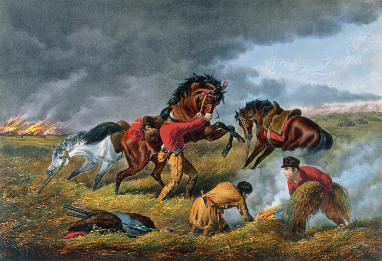 Leven op de prairie, uitgegeven door Currier and Ives, New York, 1862 door Arthur Fitzwilliam Tait