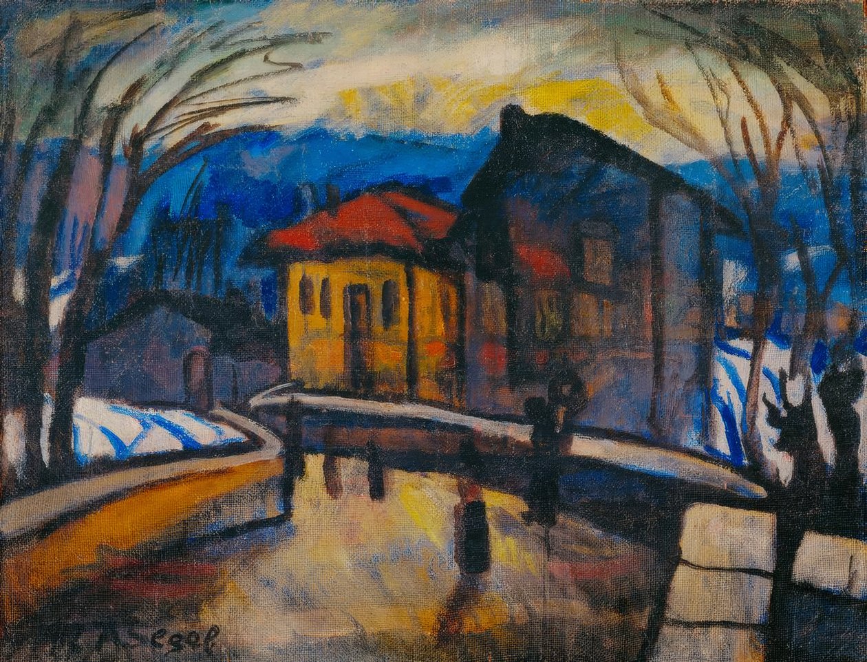Zwitserse dorpsstraat door Arthur Segal