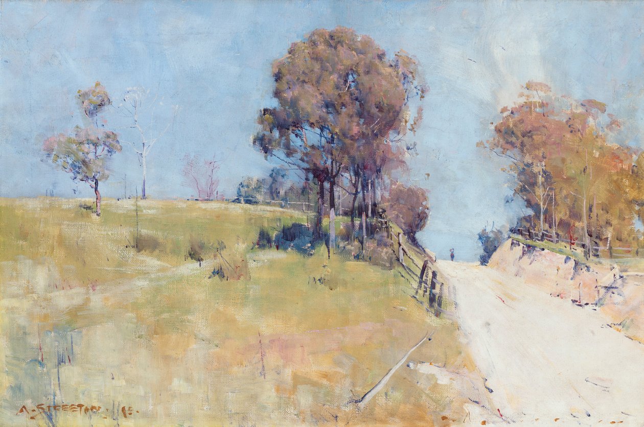 Zonlicht (Snijden op een hete weg) door Arthur Streeton