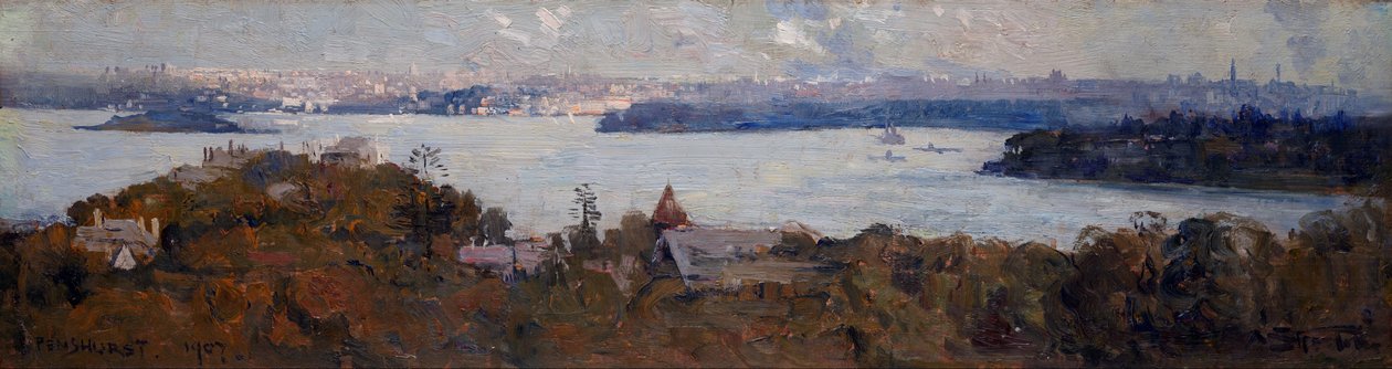 Sydney Harbour vanaf Penshurst (Cremorne) door Arthur Streeton