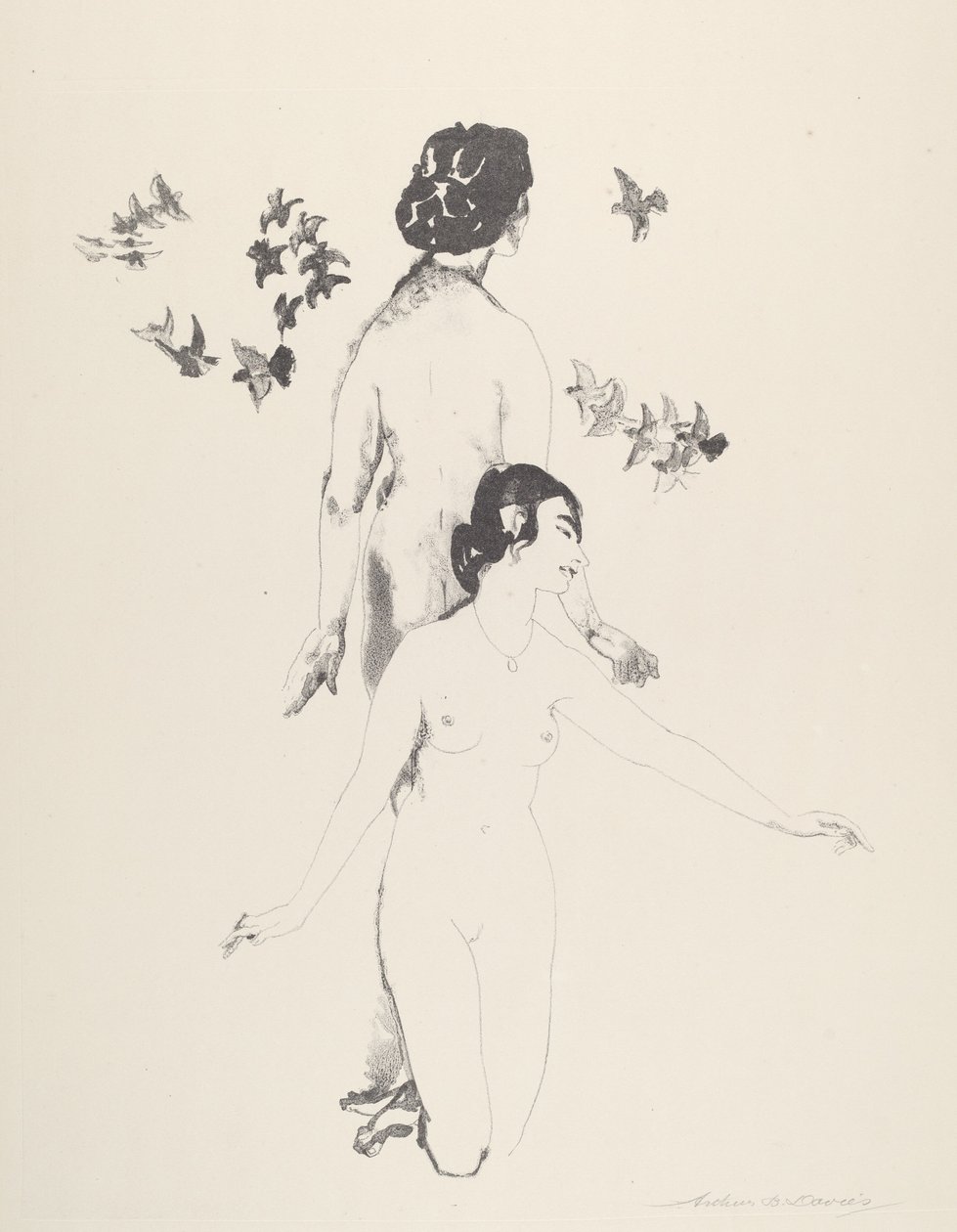 Cirkelende Duiven door Arthur B. Davies