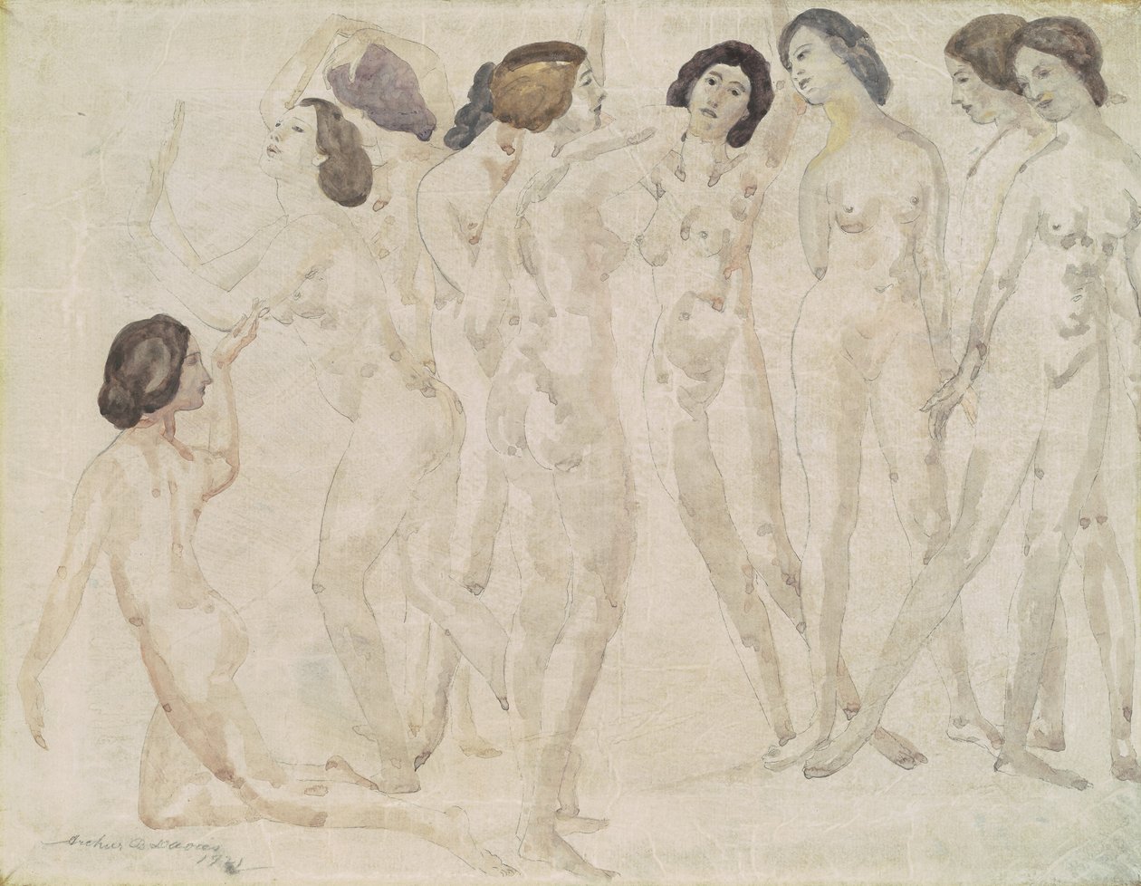 Negen Figuren door Arthur B. Davies