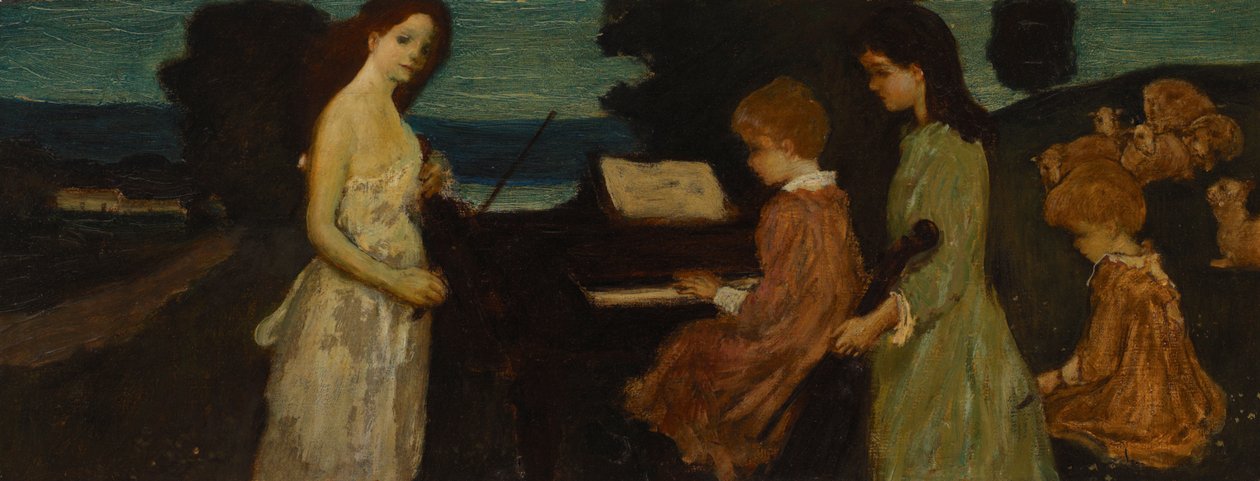 Muziek in de velden door Arthur Bowen Davies
