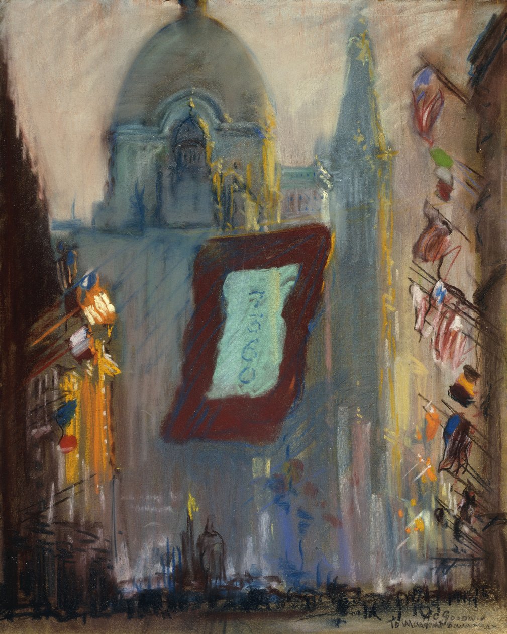 New York met vlaggen door Arthur Clifton Goodwin