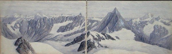 Uitzicht vanaf de Breithorn door Arthur Cust