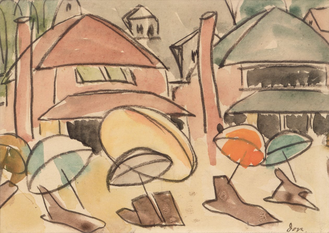 Strandparasols door Arthur Garfield Dove