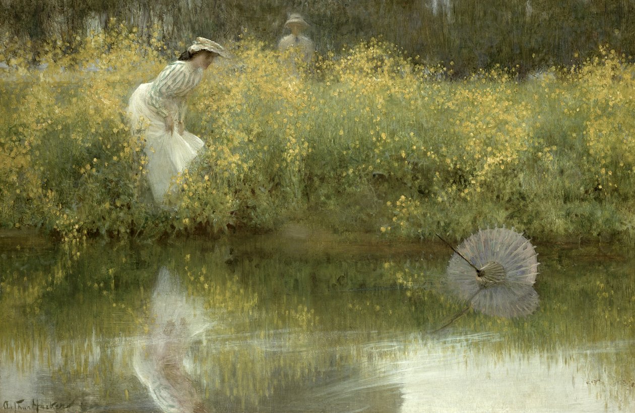Verloren parasol door Arthur Hacker