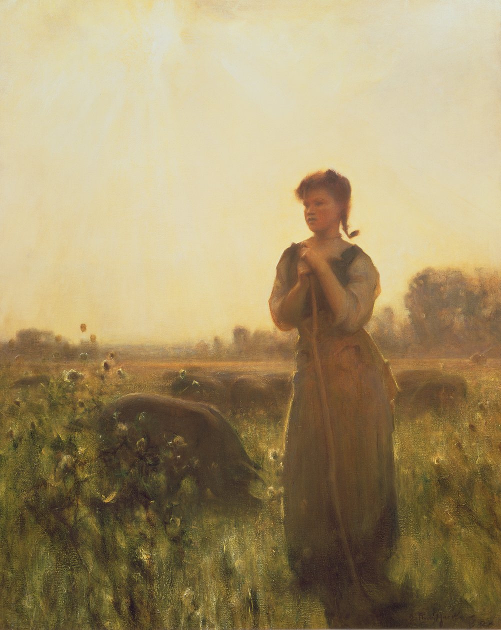 Het Boerenmeisje door Arthur Hacker