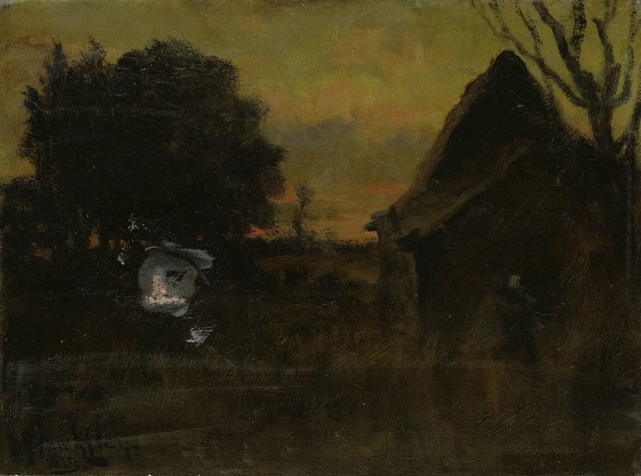 Bij zonsondergang door Arthur Hawksley (signed by artist)