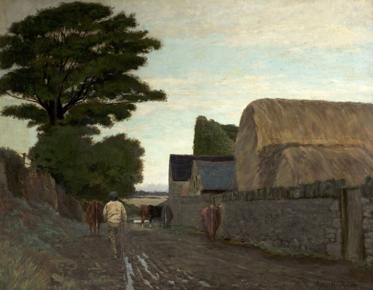 Rijden naar de melk, 1881 door Arthur Hawksley