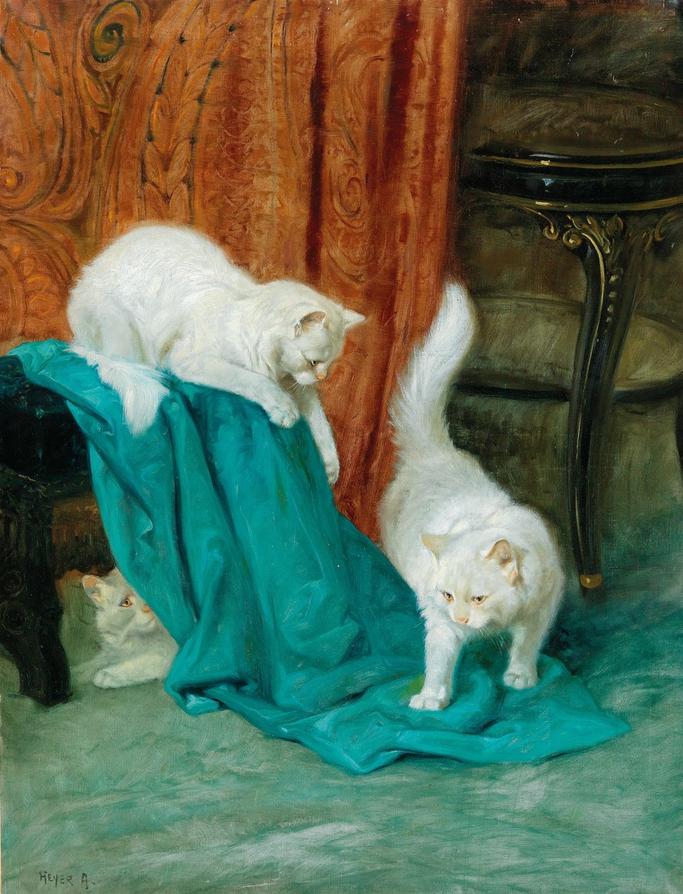 Spelende katten door Arthur Heyer