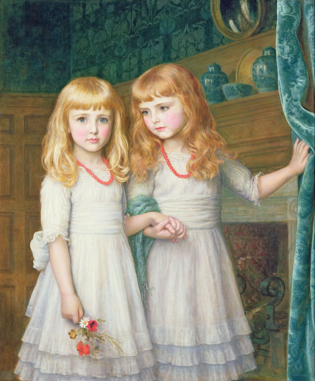 Marjorie en Lettice Wormald door Arthur Hughes