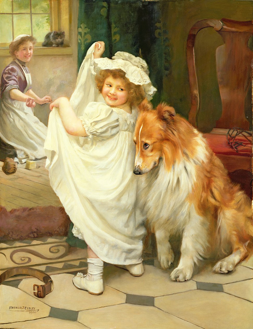 Voor het bad door Arthur John Elsley