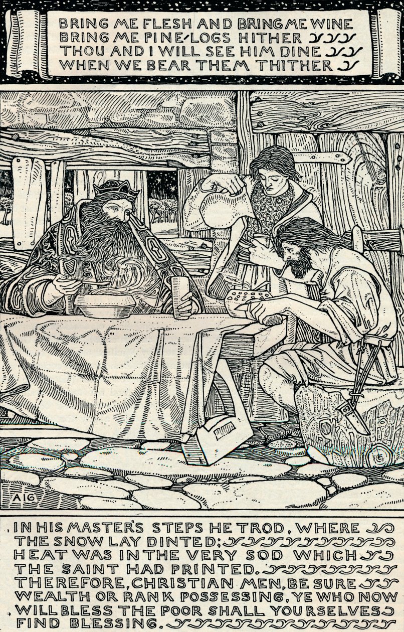 Goede Koning Wenceslas, 1895 door Arthur Joseph Gaskin